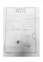撤销案件:程某某被释放证明